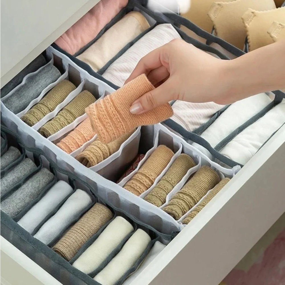 Multi-grid Storage Box, Modern Foldable Clothes Storage Box For Home Small